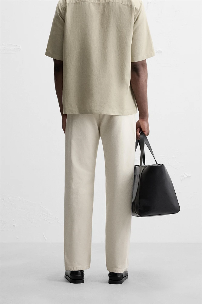 PANTALON STRAIGHT FIT À PLIS