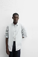 CHEMISE À RAYURES EN COTON ET LIN