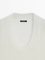 Wool blend knit top