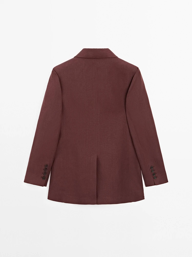 100% linen two-button blazer