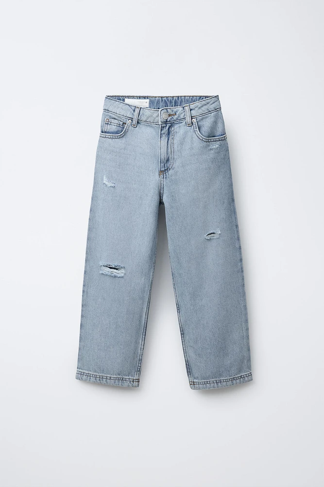 RIPPED RELAXED BAGGY JEANS