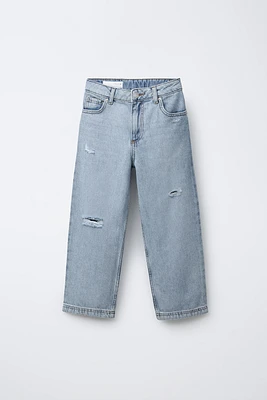 RIPPED RELAXED BAGGY JEANS