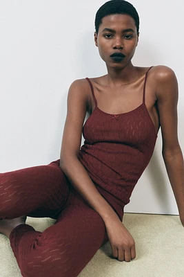 POINTELLE KNIT STRAPPY TOP