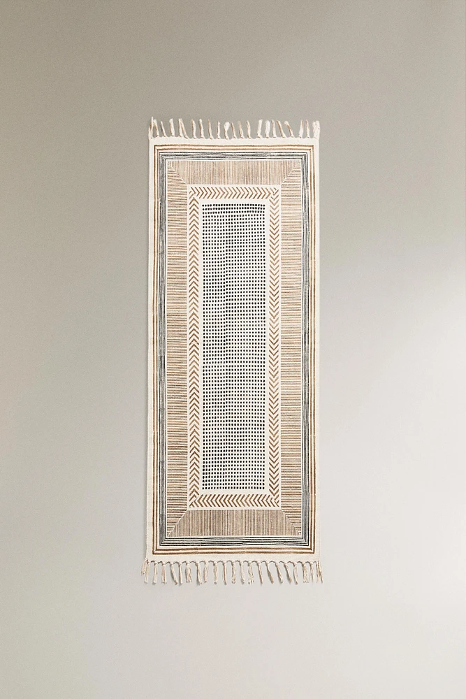 TAPIS RECTANGULAIRE COTON FRANGES
