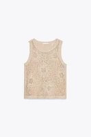 SLEEVELESS CROCHET TOP