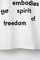 EMBROIDERED TEXT T-SHIRT