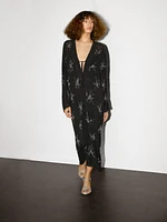 Robe midi fluide avec broderies