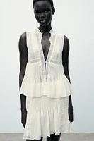PLEATED LACE TOP