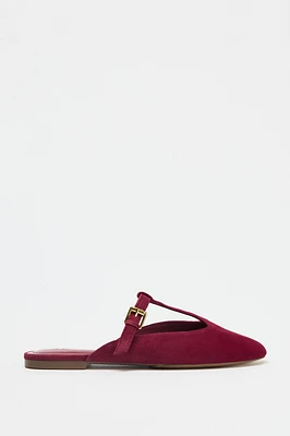 CHAUSSURES À BRIDES ARRIÈRE EN CROÛTE DE CUIR