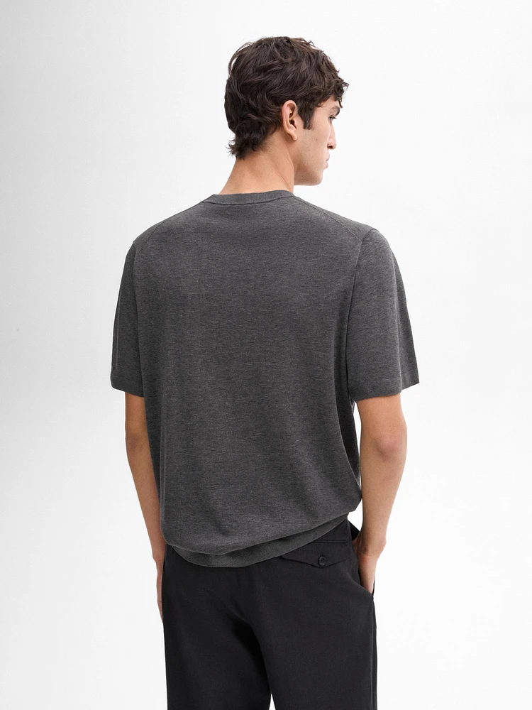 T-shirt en maille de coton mélangé