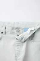 CUFFED WIDE LEG DENIM PANTS