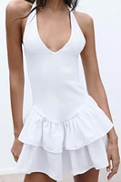 ROBE BIMATIÈRE À ENCOLURE AMÉRICAINE