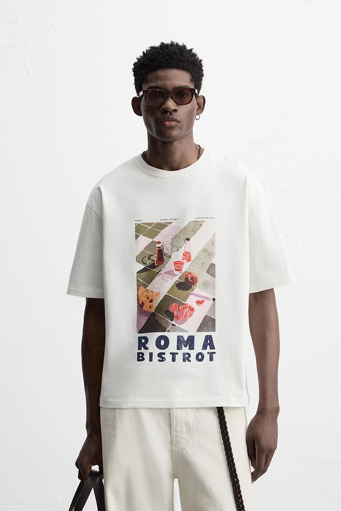 CONTRAST PRINT T-SHIRT