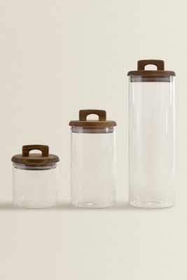 POT DE RANGEMENT BOROSILICATE BOIS