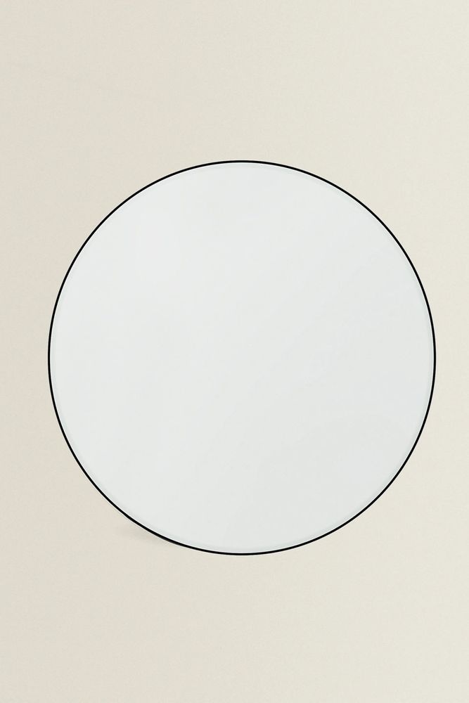 LARGE ROUND MIRROR WITH METAL FRAME