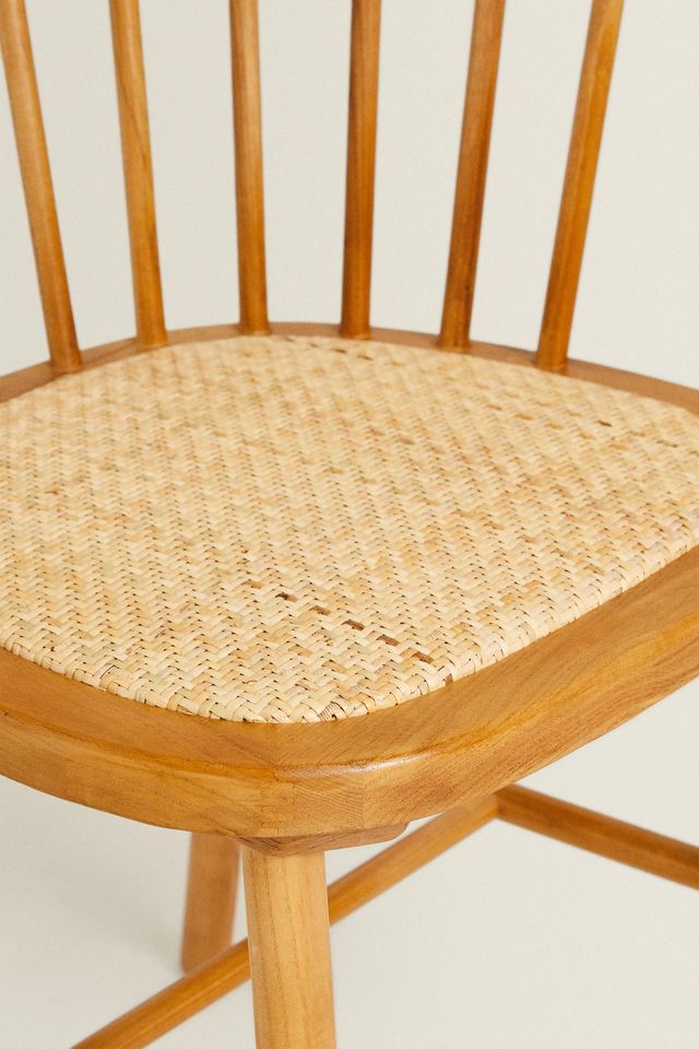 ASH WOOD CHAIR WITH RATTAN SEAT