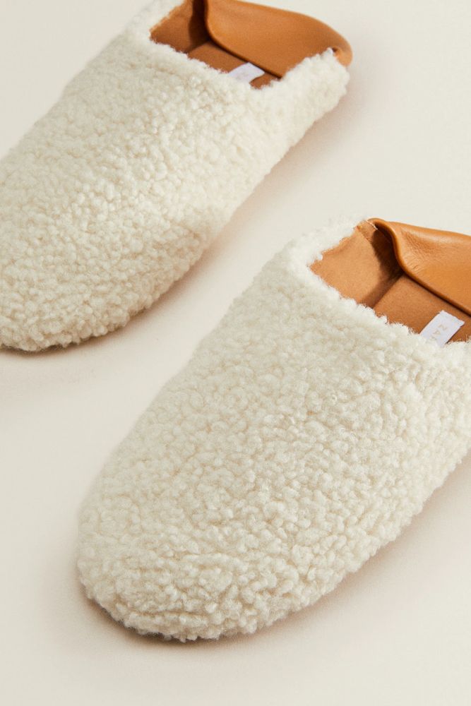 Faux shearling babouche slippers
