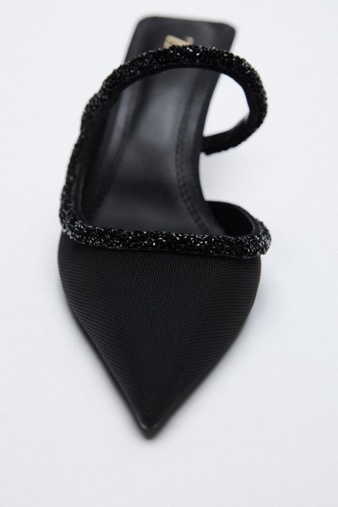 SPARKLY POINTED TOE HEELED SHOES