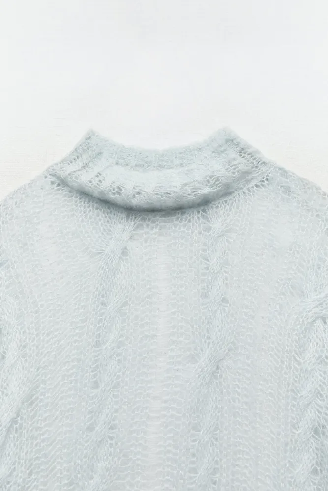 OPEN CABLE KNIT SWEATER