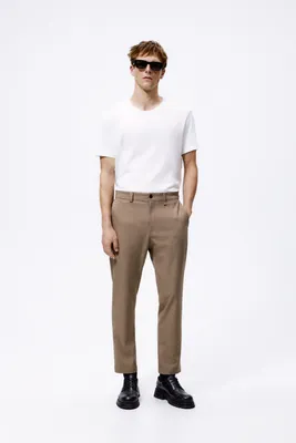 TEXTURED STRETCH PANTS