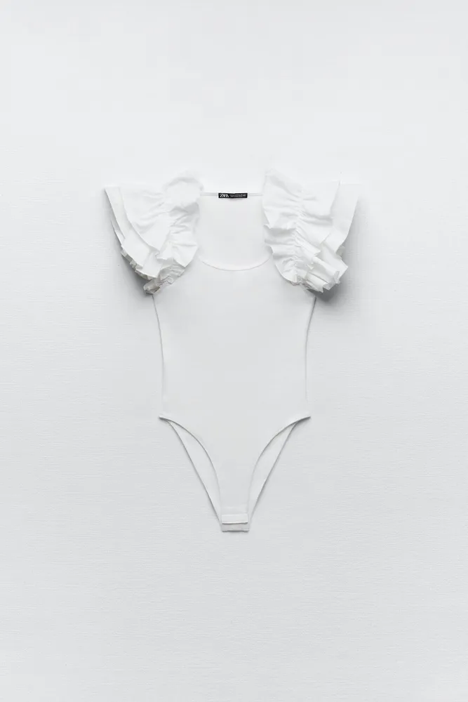 Zara RUFFLED RIB BODYSUIT