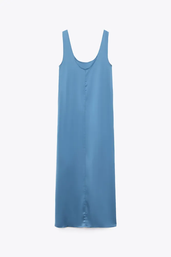 Zara LONG SATIN EFFECT DRESS