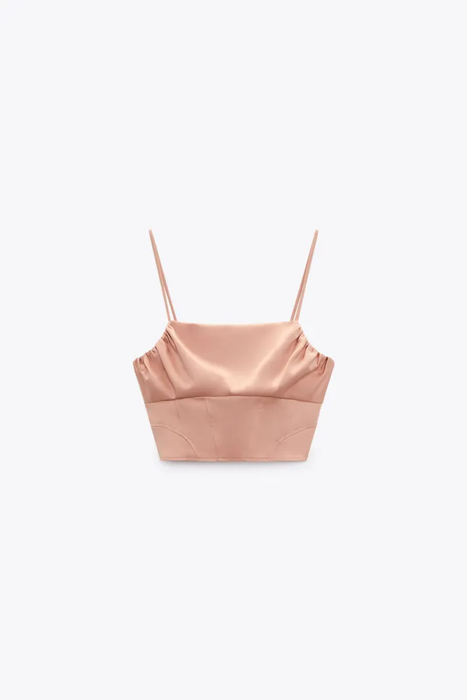 ZARA Satin Corset Top Gold Size M - $25 (37% Off Retail) New With