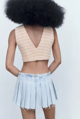 SHORT TEXTURED WAISTCOAT