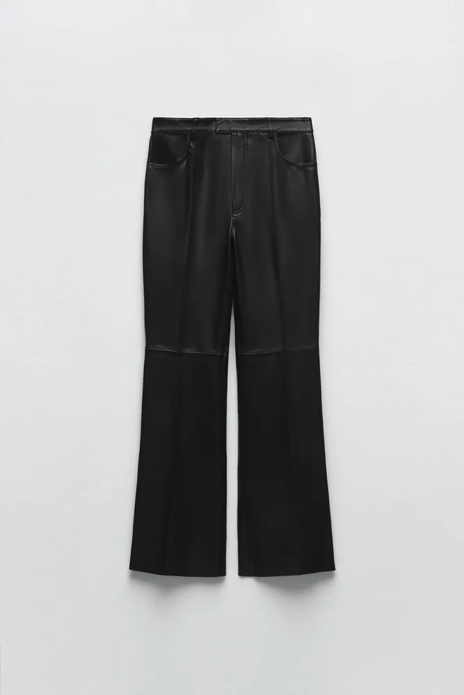 Zara | Pants & Jumpsuits | Zara Full Length Faux Leather Pants Olive Green  Bnwt | Poshmark