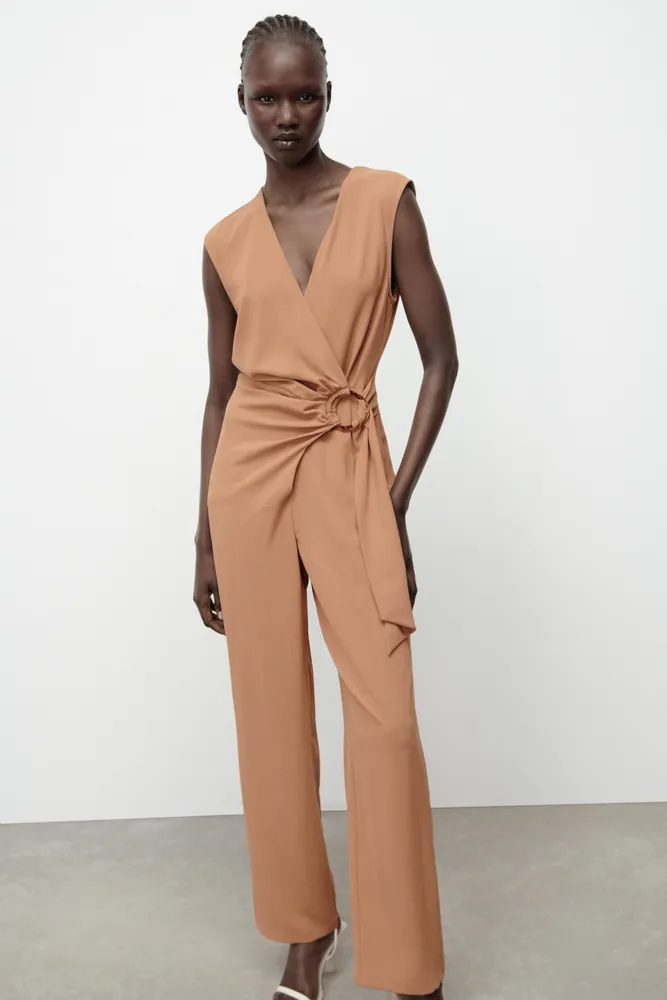 WRAP JUMPSUIT WITH BUCKLE