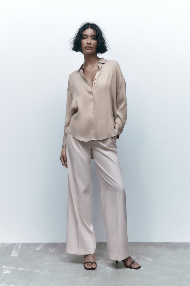 oversized satin effect shirt