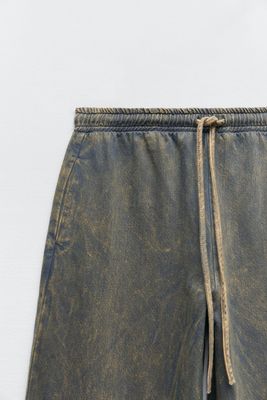 Zara WASHED EFFECT WIDE LEG PANTS | Metropolis at Metrotown
