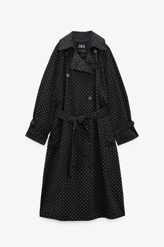 Zara polka dot trench coat Clearance