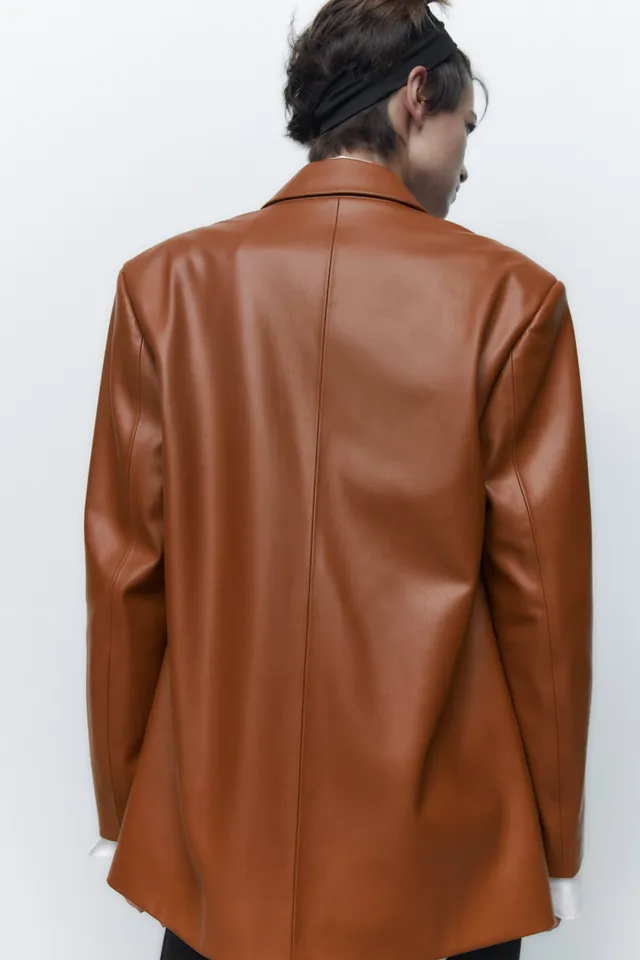 The Faux Leather Oversized Blazer From Zara Keeps Selling Out