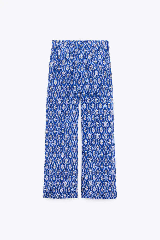 ZARA Printed Pants Blue - $25 (48% Off Retail) - From Lucia