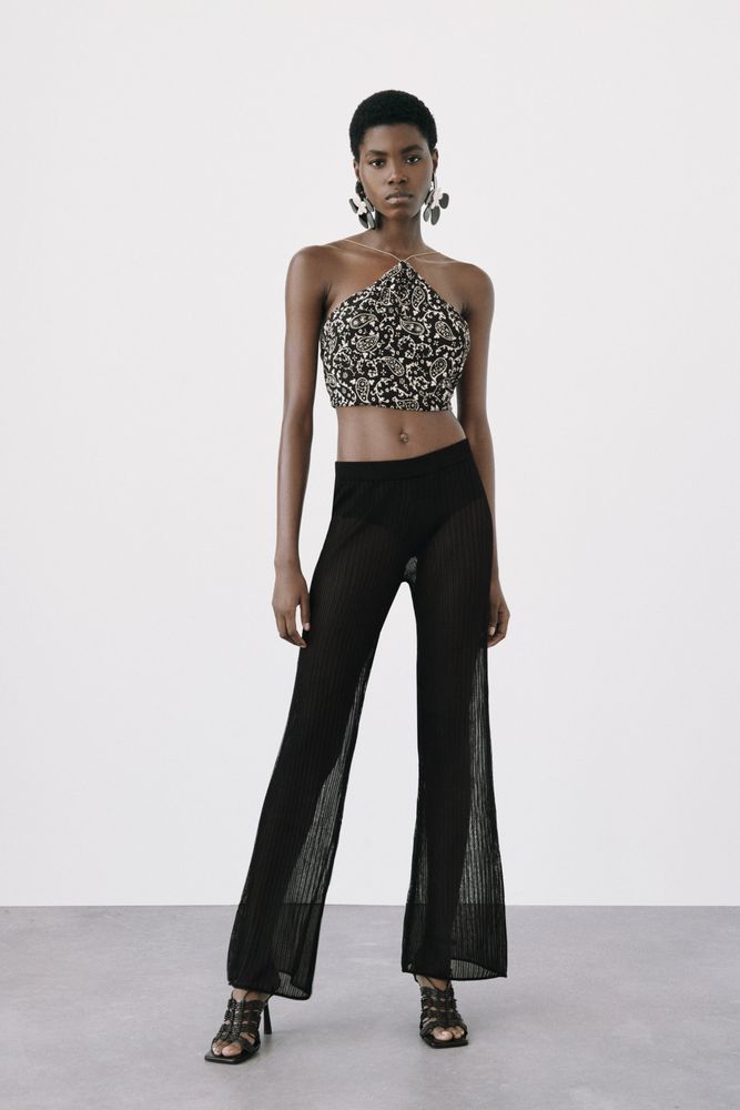 Zara CHAIN STRAP HALTER TOP | Metropolis at Metrotown
