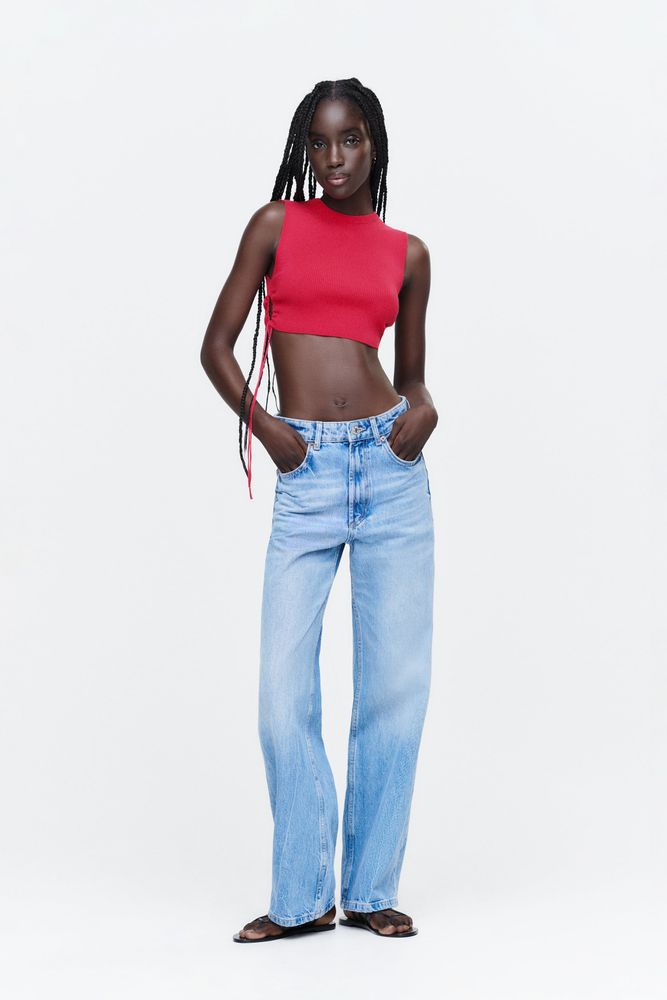 Zara SIDE CUT OUT KNIT TOP | Metropolis at Metrotown