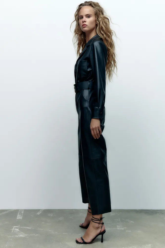 ZARA FAUX LEATHER JUMPSUIT NWT