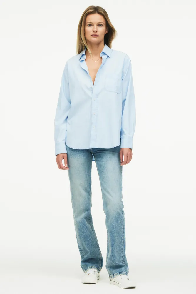 ZARA OVERSIZED LONGSLEEVE Lightweight Micro Corduroy Shirt Button Pockets S  Blue £21.18 - PicClick UK