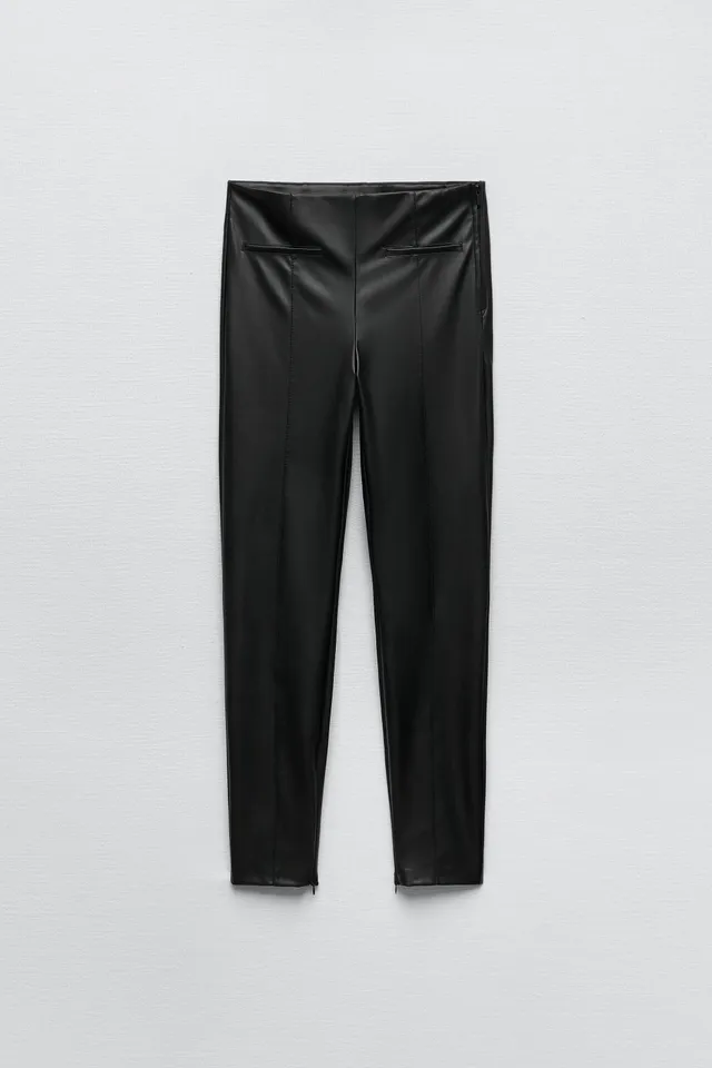 ZARA Leather Leggings Black Size L - $30 (14% Off Retail) New With Tags -  From Sarah