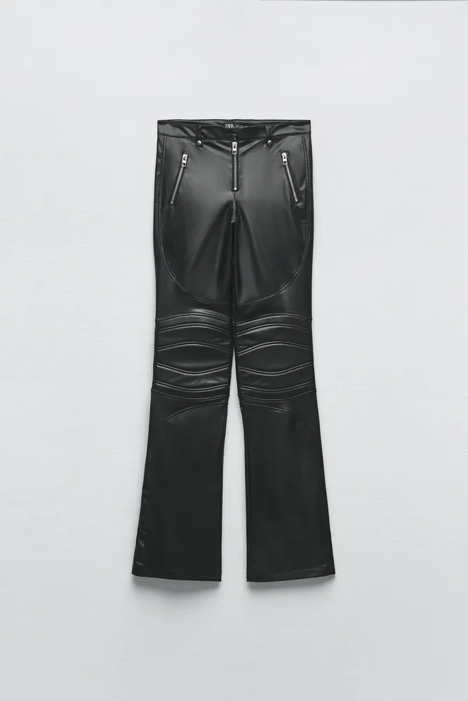 ZARA faux leather pants full length Black - $23 (58% Off Retail) - From  Natalie