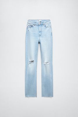 Z1975 HI-RISE STRAIGHT LEG JEANS WITH RIPS