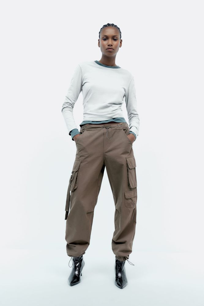 Zara MULTIPOCKET PARACHUTE PANTS | Metropolis at Metrotown