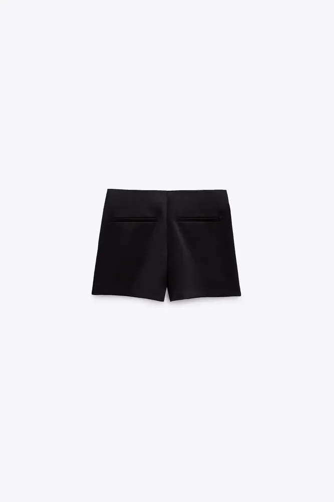 TOPSTITCHED SATIN EFFECT SHORTS
