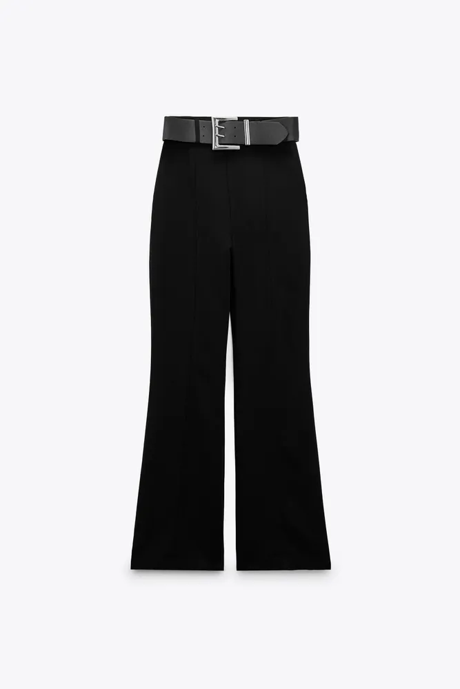 BELTED FLARE PANTS