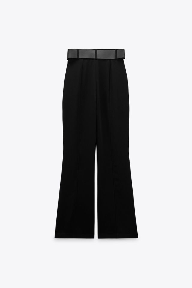 BELTED FLARE PANTS