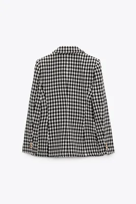 DOUBLE BREASTED HOUNDSTOOTH BLAZER