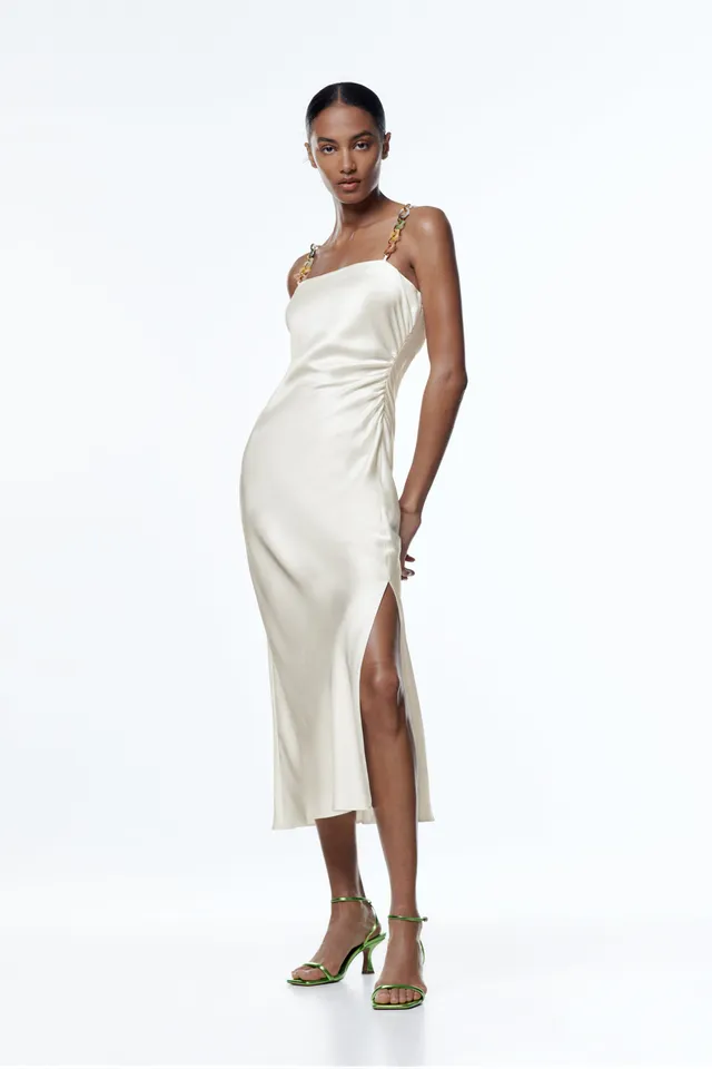 zara satin effect slip dress