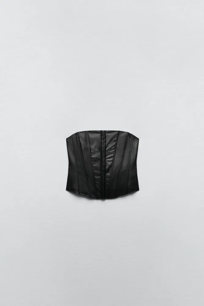Strapless Leather Corset Top