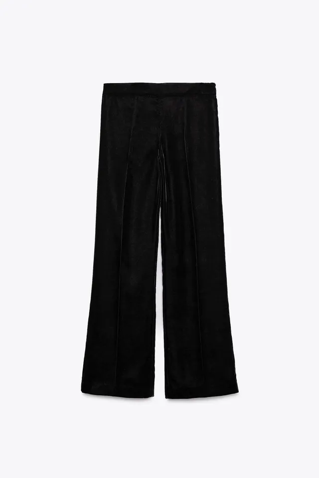 Zara FLARED VELVET PANTS